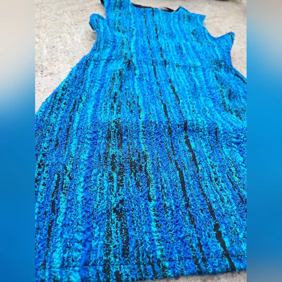 ZARA Blue Textured Mini Dress - Picture 8 of 13